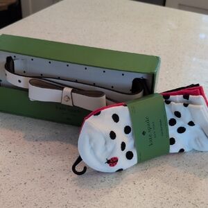 KATE SPADE Socks and Belt Bundle L/XL  NWT